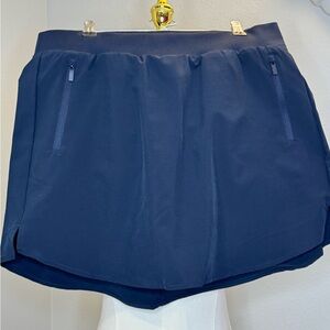 Rae Mode Navy Blue Athletic Skort with Zipper Pockets Large New without Tags
